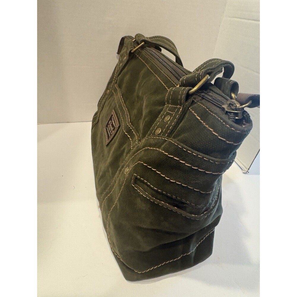 Fossil shoulder bag is made from dark green olive material - Picture 7 of 9